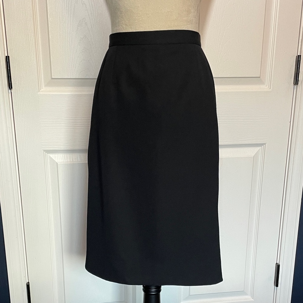 Vintage Austin Reed Classic‎ Wool Black Pencil Skirt Size 8
